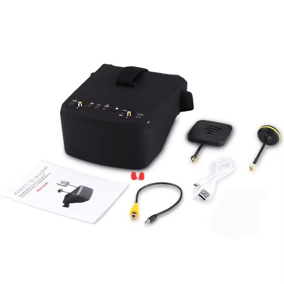 LS-800D With DVR 5.8G 40CH 5 Inch 800x480 Diversity Video Headset Build in Battery for RC Racing Drone